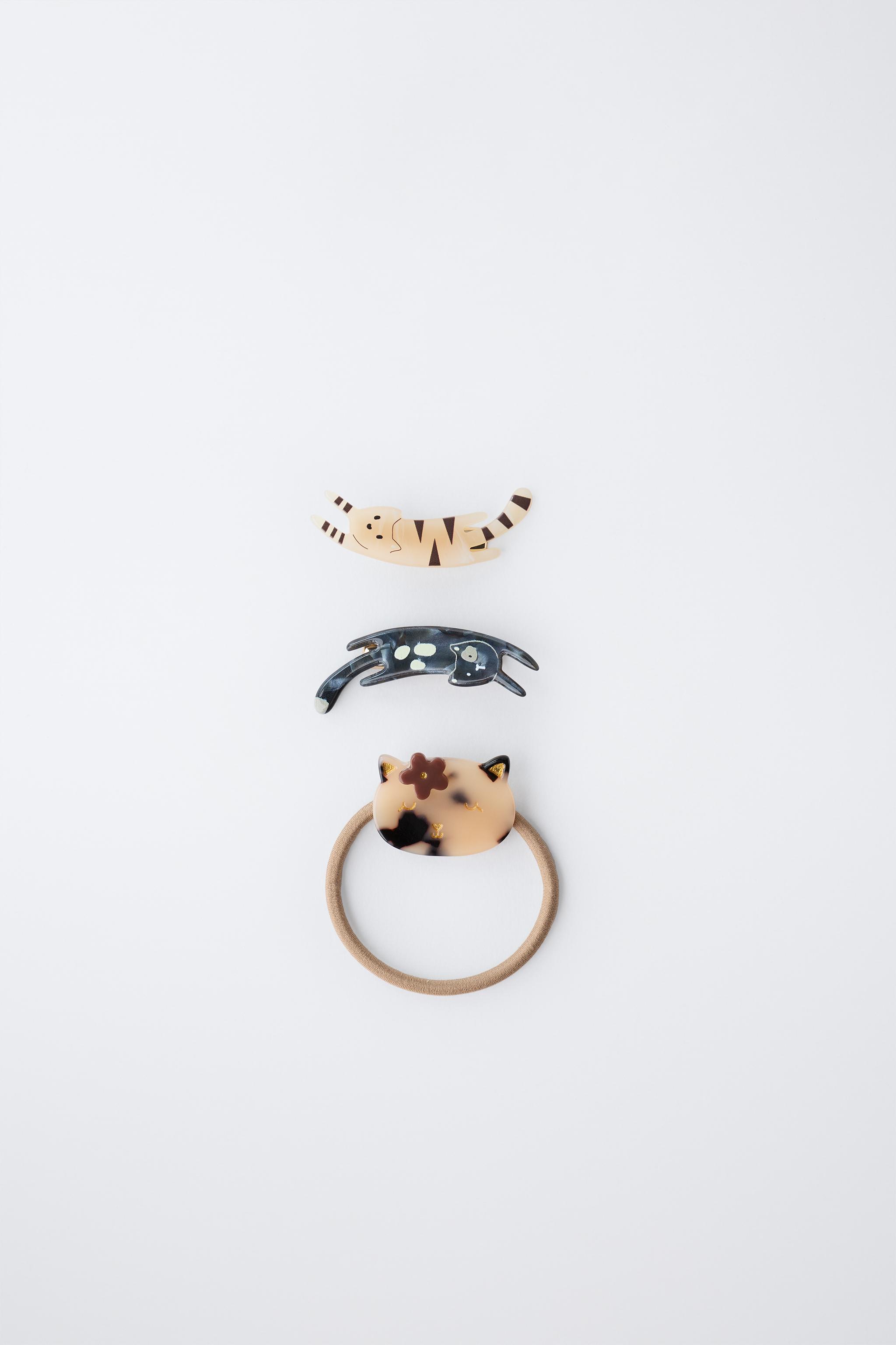 HAIR TIE AND KITTEN CLIP PACK